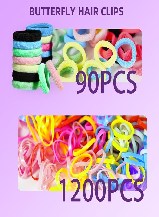 Goffing Toddlers Hair Accessories Set for Girls - Colorful Small Rubber Bands,No Damage Elastic Hair Ties and Topsy Tail Tools - Image 4
